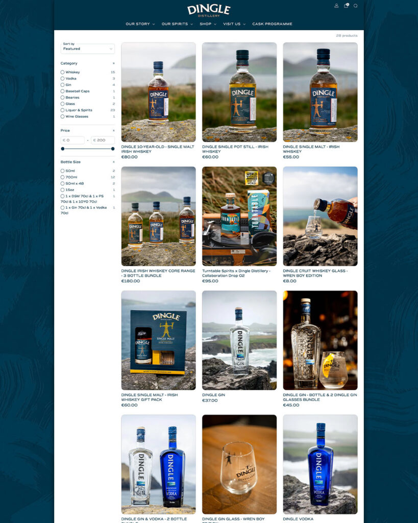Dingle Distillery Shopify collection page work